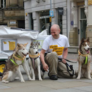 Keath and his huskies