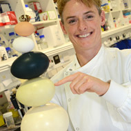 Dr Megan Davey with eggs