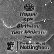 Microscopic birthday message