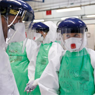 Ebola nurses in protective gear