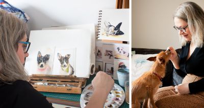 Dog fosterer's volunteering sparks artistic passion
