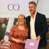 Image: Donna Green receiving her award from Ben Fogle.