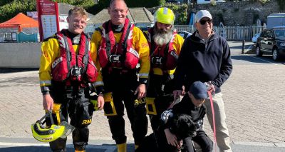 RNLI rescues dog who fell from a cliff